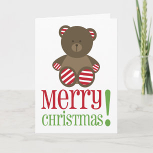 Gestreifte Bärn-Weihnachtskarte Feiertagskarte