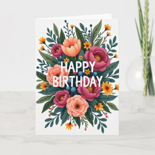 Gestreifte Blütenbouquet-Karte Karte