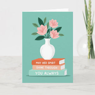 Gestreifte Bücher Florales Stillleben Karte