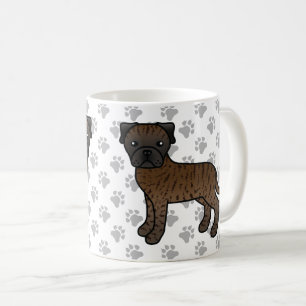 Gestreifte Bullmastiff Süßer Cartoon-Hund Kaffeetasse