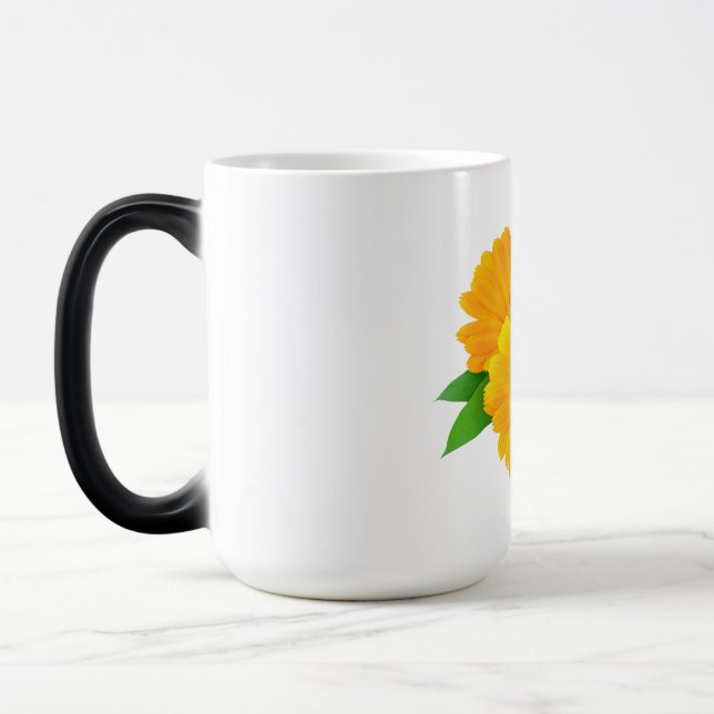 Gestreifte Calendula-Blume Verwandlungstasse (Links)