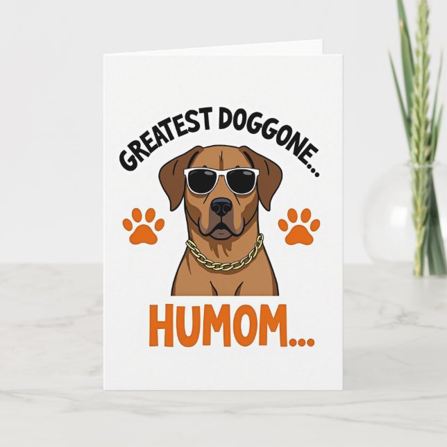 Gestreifte Cool Dog Humom Karte (Vorderseite)