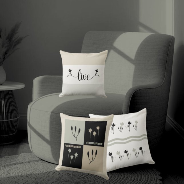 Gestreifte Erdtöne "Live" dekorative Kissen (Von Creator hochgeladen)