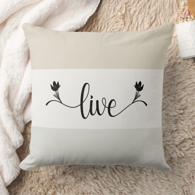 Gestreifte Erdtöne "Live" dekorative Kissen (Decke)