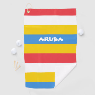 Gestreifte Farben der Flagge von Aruba Golfhandtuch
