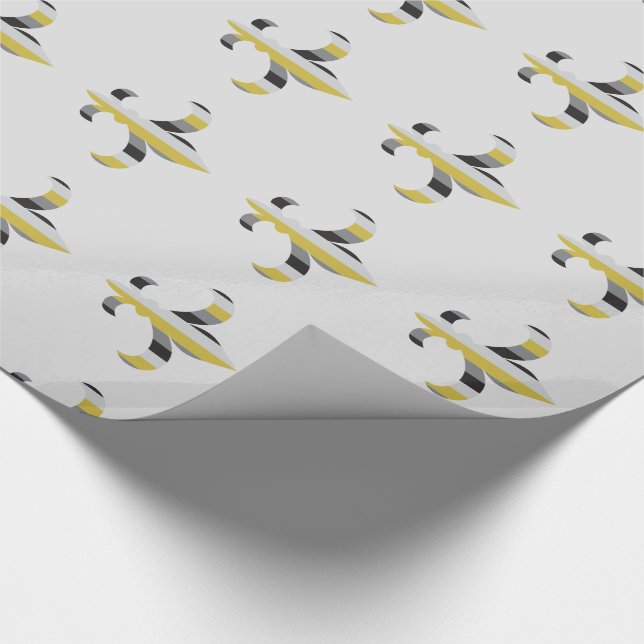 Gestreifte Fleur de lis Geschenkpapier (Ecke)