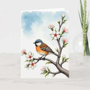 Gestreifte Flügel Vogel Szenenkarte Karte