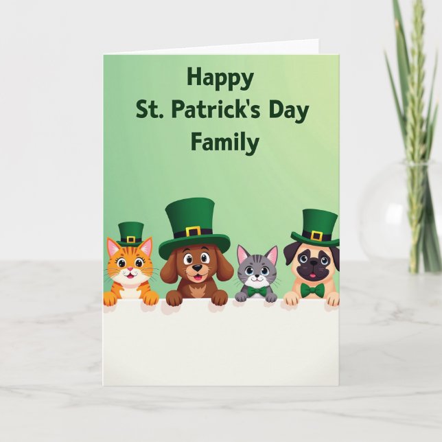 Gestreifte Freunde St. Patricks Tag Karte (Vorderseite)