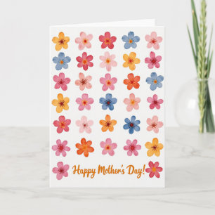 Gestreifte Frühlingsblüten-Happy-Card zum Mutterta Karte