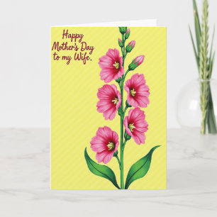 Gestreifte Fuchsia Blumenkarte Karte