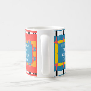 Gestreifte Geometrie in rot, blau und gelb Kaffeetasse