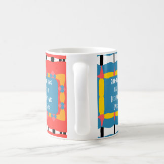 Gestreifte Geometrie in rot, blau und gelb Kaffeetasse