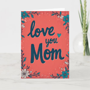 Gestreifte Herz-Mama-Liebe-Dich-Karte Karte