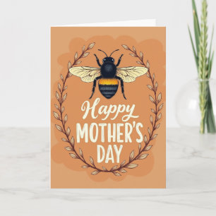 Gestreifte Insekten-Happy-Mother's-Day-Karte Karte