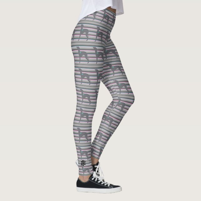Gestreifte italienischer Windhund Lularoe Leggings (Rechts)