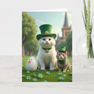 Gestreifte Kätzchen-Shamrock-Karte Karte