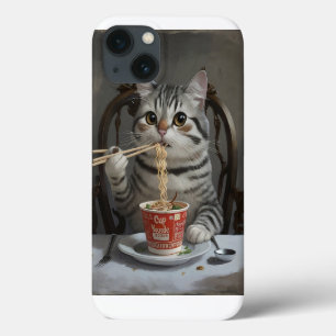Gestreifte Katze genießt Cup Noodles Case-Mate iPhone Hülle