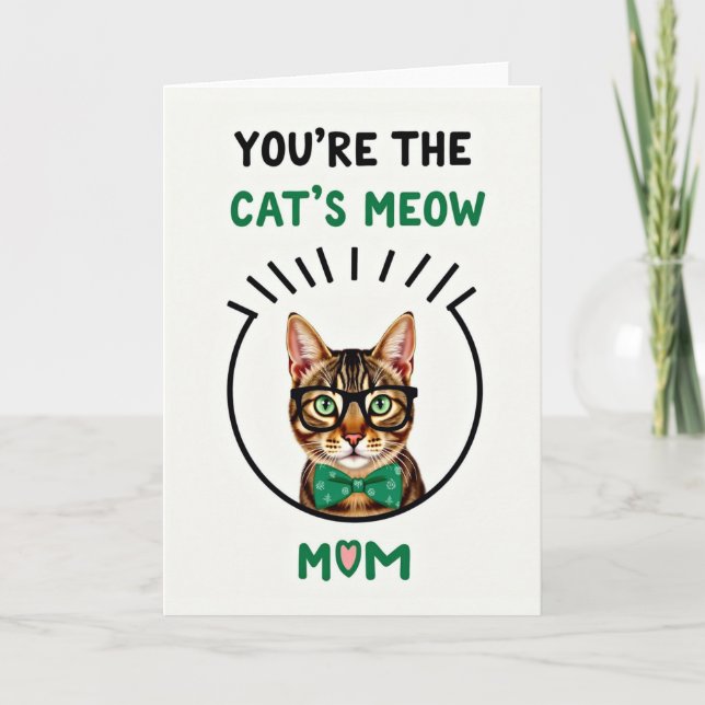 Gestreifte Katze Miaut Mutter Karte (Vorderseite)