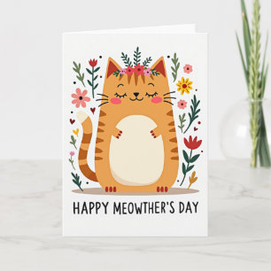 Gestreifte Katzen-Blumenkarte Karte