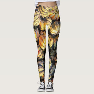 Gestreifte Kürbiskluster Leggings