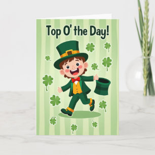 Gestreifte Leprechaun-Szenenkarte Karte