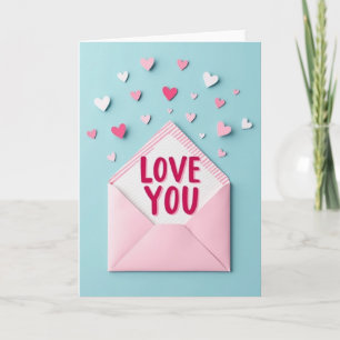 Gestreifte Love You Karte