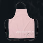 Gestreifte, moderne Monogramm-Bezeichnung Rosa Schürze<br><div class="desc">Modernes Mit Monogramm Rosa und Weiß mit stilvollem Silber Elegant Moderne Schürze. Diese Schürze kann auf Ihre geistlichen Initialen und Vor- und Nachnamen angepasst werden und ist ein perfekter Geburtstag,  Babydusche,  Hochzeit,  Brautparty,  Jubiläum,  Muttertag oder Junggeselinnen-Abschied Geschenk. Bitte kontaktieren Sie den Designer,  um passende Artikel zu erhalten.</div>
