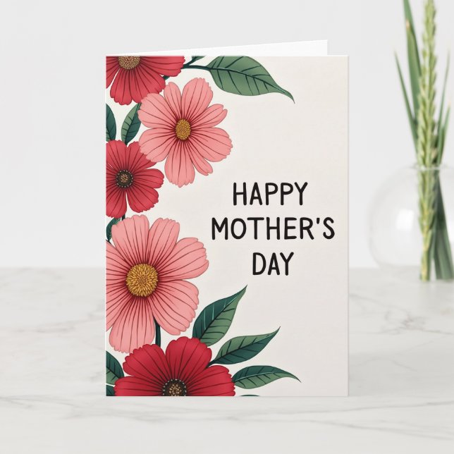 Gestreifte Muttertags-Blumen-Tributkarte Karte (Vorderseite)
