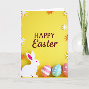 Gestreifte Ostereierkarte Frohe Ostern Karte