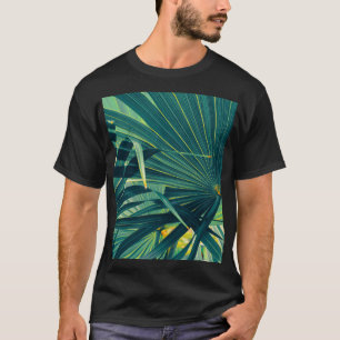 Gestreifte Palmenblatt getönte Textur T-Shirt