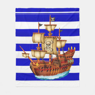 Gestreifte Piraten-Schiffs-Fleece-Decke Fleecedecke