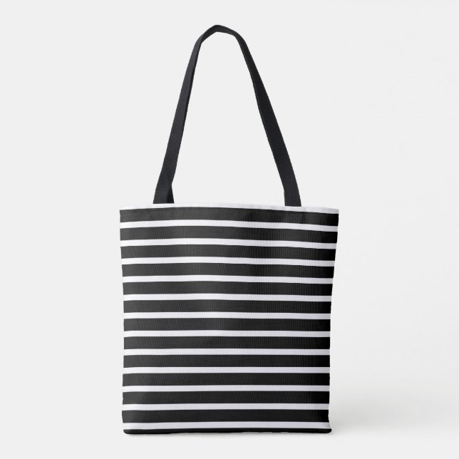 Gestreifte Schwarzweiss-Tasche Tasche (Rückseite)