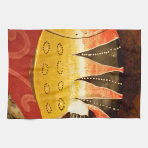 Gestreifte Sensation Tigerbarben-Fisch-Kunstposter Küchentuch