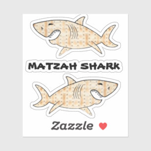 Gestreifte Sticker Matzah Shark