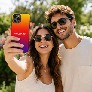 Gestreifte Streifen Gelb Orange Rot Blau Namen hin Samsung Galaxy Hülle