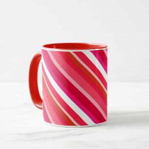 Gestreifte Süßwaren - rot, rosa und weiß Tasse