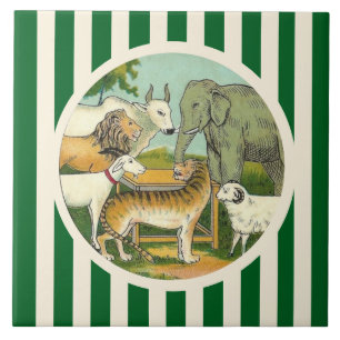 Gestreifte Tiermenagerie Fliese