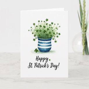 Gestreifte Topf-Shamrocks-St.-Patricks-Karte Karte
