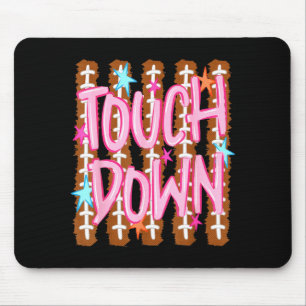Gestreifte Touchdown-Fußballmutter Herbst-Sport lu Mousepad
