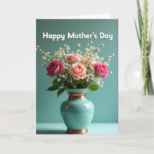 Gestreifte Vase Happy Day Grußkarte Karte