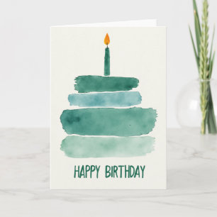 Gestreifte Wasserfarben-Torte-Karte Karte