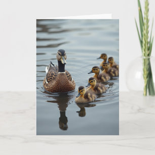 Gestreifte Wasservogelfamilienkarte Karte