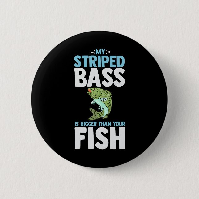 Gestreifter B-Fischerei Lustiger Fisch Atlantische Button (Vorderseite)