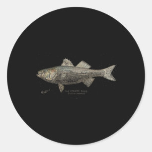 Gestreifter B-Fischfang Runder Aufkleber