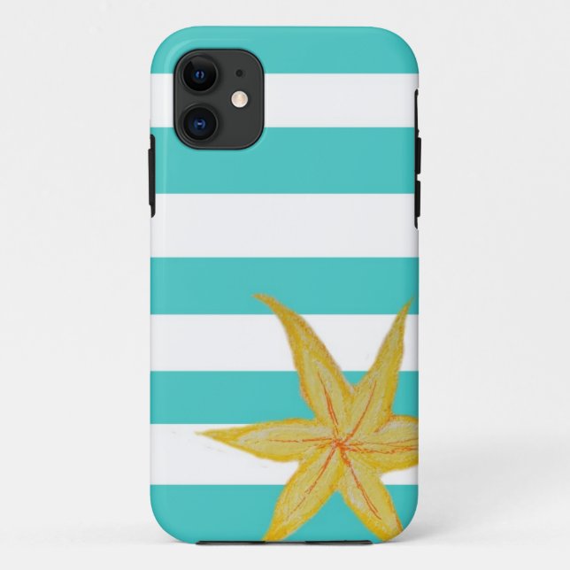 Gestreifter Blumen-Fall Case-Mate iPhone Hülle (Rückseite)