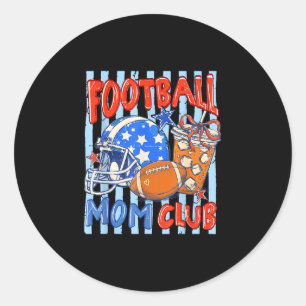 Gestreifter Bogen Football-Mutter-Club-Kaffee lust Runder Aufkleber