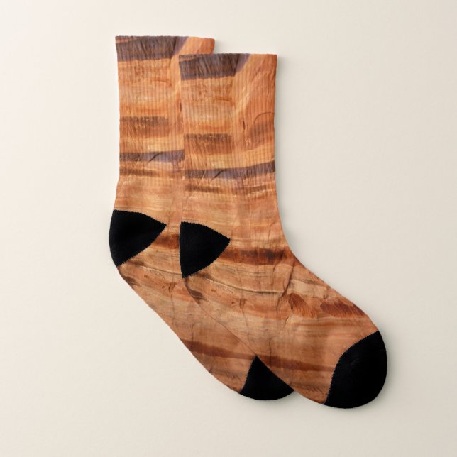 Gestreifter Felsen mit Doppelbogen Alcove II in Zi Socken (Paar)