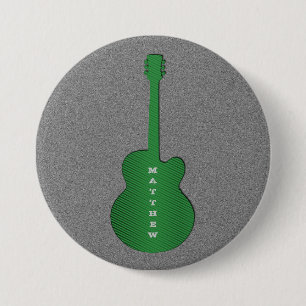 Gestreifter Gitarren-Knopf, grün Button