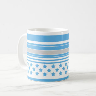 Gestreifter himmelblauer Sternenverlauf Kaffeetasse