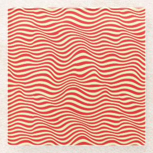 Gestreifter Hintergrund Glasuntersetzer